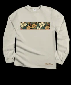 Masculine Floral Band - Coconut Dyed Long Sleeve Crewneck T-Shirt
