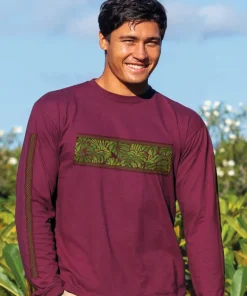 Monstera Band - Wine Dyed Long Sleeve Crewneck T-Shirt