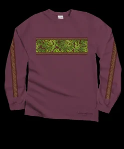 Monstera Band - Wine Dyed Long Sleeve Crewneck T-Shirt