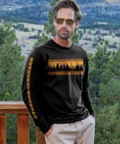 Mountain View Band - Jet Black Long Sleeve Pima T-Shirt