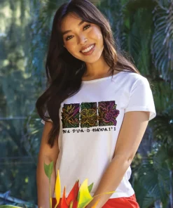 Na Pua Hawaii - White Short Sleeve Scoop Neck T-Shirt