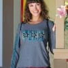 Nahele Honu - Gray Heather Long Sleeve Harmony Hooded T
