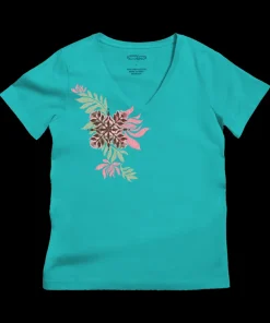 Nonohi Pua - Ocean Short Sleeve Pima V-Neck T-Shirt