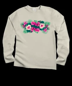 Pacific In Bloom - Coconut Dyed Long Sleeve Crewneck T-Shirt