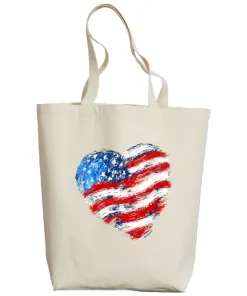 Painted Heart Flag - Natural Weekend Tote