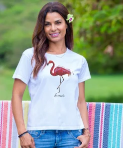 Paradise In Pink - White Short Sleeve Scoop Neck T-Shirt