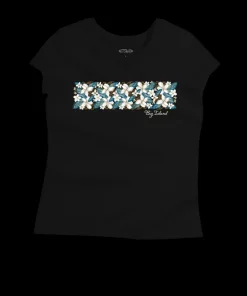 Plumeria Whisper Band - Jet Black Short Sleeve Pima T-Shirt