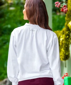 Poppy Swirl - White Long Sleeve Lightweight Pullover