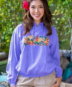 Pretty Bird - Lavender Dyed Long Sleeve Lightweight Pullover