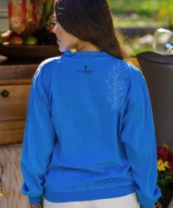 Pua Stamp - Blue Hawaii Dyed Long Sleeve Lightweight Pullover