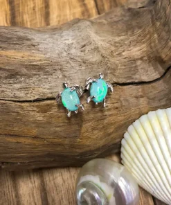 Pura Vida Silver Opal Sea Turtle Earrings