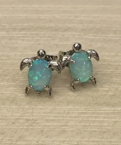 Pura Vida Silver Opal Sea Turtle Earrings