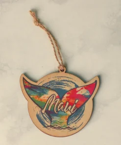 Rainbow Whale Tail - Maplewood Ornament