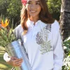 Rainforest Elua - White Long Sleeve Lightweight Pullover