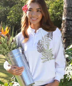 Rainforest Elua - White Long Sleeve Lightweight Pullover