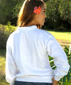 Rainforest Elua - White Long Sleeve Lightweight Pullover