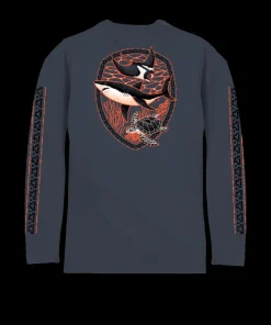 Shark Reef Scene - Smoke Long Sleeve Pima T-Shirt