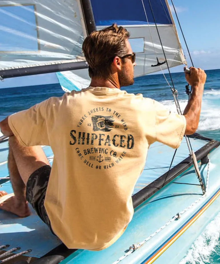 Shipfaced Brew - Beer Dyed Short Sleeve Crewneck T-Shirt
