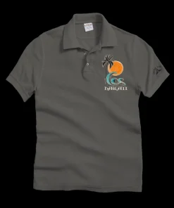 Sketchy Palm - Crater Dyed® Short Sleeve Oceanfront Polo Shirt