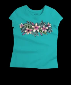 Sketchy Plumeria - Ocean Short Sleeve Pima T-Shirt