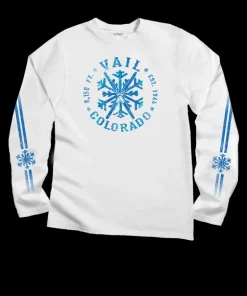 Snow Round - White Long Sleeve Crewneck T-Shirt
