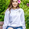 Snowflake Lace - White Long Sleeve Lightweight Pullover