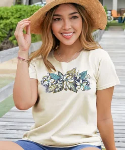 Stranded Mokihana - Coconut Dyed Short Sleeve Scoop Neck T-Shirt