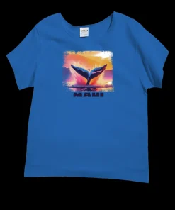 Sun Splash Tail - Blue Hawaii Dyed Short Sleeve Scoop Neck T-Shirt