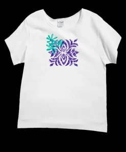 Tiare Quilt - White Short Sleeve Scoop Neck T-Shirt