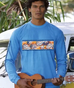 Tiki Band - Blue Hawaii Dyed Long Sleeve Crewneck T-Shirt
