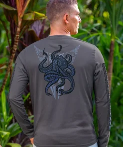 Tribal He'e Guardian - Smoke Long Sleeve Pima T-Shirt