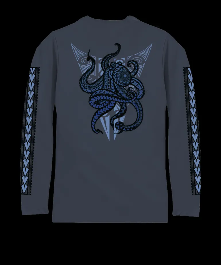 Tribal He'e Guardian - Smoke Long Sleeve Pima T-Shirt