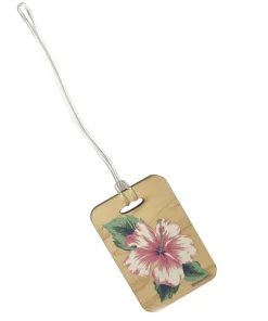 Tribal Hibiscus Lei - Wooden Bag Tag