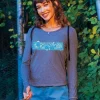 Tribal Honu Waves - Gray Heather Long Sleeve Harmony Hooded T