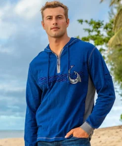 Tribal Hook Band - Midnight/Gray Long Sleeve Longboard Hooded Tee