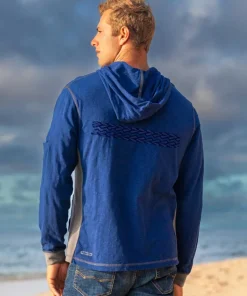 Tribal Hook Band - Midnight/Gray Long Sleeve Longboard Hooded Tee