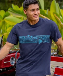 Tribal Islands Band - Indigo Short Sleeve Pima T-Shirt