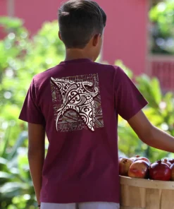 Tribal Manta Block - Fig Dyed Short Sleeve Crewneck T-Shirt