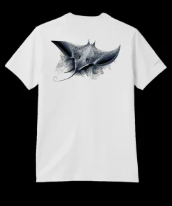 Tribal Manta Ray - White Short Sleeve Pima T-Shirt