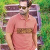 Tribal Nalu Mano Band - Chile Dyed Short Sleeve Oceanfront Polo Shirt
