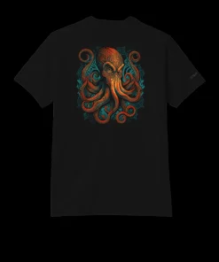 Tribal Octopus - Jet Black Short Sleeve Pima T-Shirt