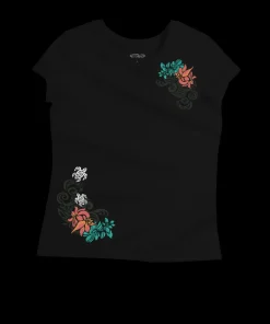 Tribal Pua Honu - Jet Black Short Sleeve Pima T-Shirt