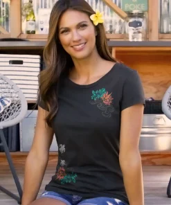 Tribal Pua Honu - Jet Black Short Sleeve Pima T-Shirt