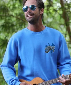 Tribal Sea Turtle - Blue Hawaii Dyed Long Sleeve Sweatshirt