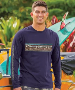 Tribal Ulua Band - Indigo Long Sleeve Pima T-Shirt