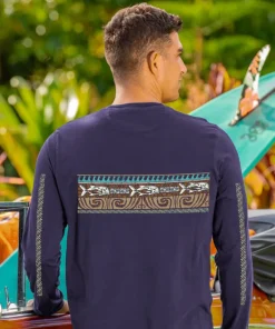 Tribal Ulua Band - Indigo Long Sleeve Pima T-Shirt