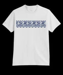 Tribal Wave Band - White Short Sleeve Pima T-Shirt