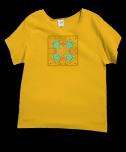 Tropical Reef Honu Quilt - Pineapple Dyed Short Sleeve Scoop Neck T-Shirt