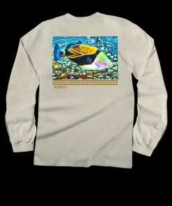 Tropical Reef Humu - Coconut Dyed Long Sleeve Crewneck T-Shirt