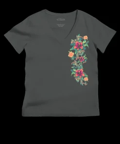 Turtle Dream - Graphite Short Sleeve Pima V-Neck T-Shirt